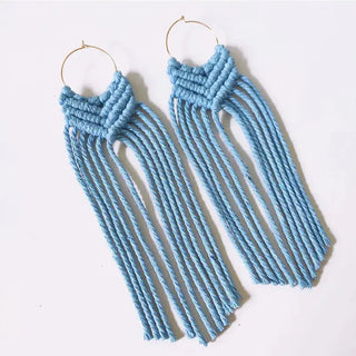 BohemianCottonClub Boucles d'oreilles en macramé  2