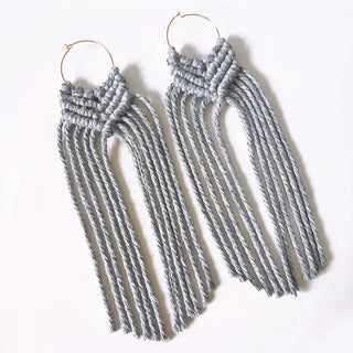 BohemianCottonClub Boucles d'oreilles en macramé  4