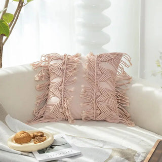 BohemianCottonClub Coussin boheme chic macramé  