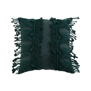 BohemianCottonClub Coussin boheme chic macramé  Green