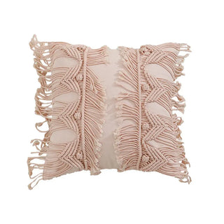 BohemianCottonClub Coussin boheme chic macramé  Pink