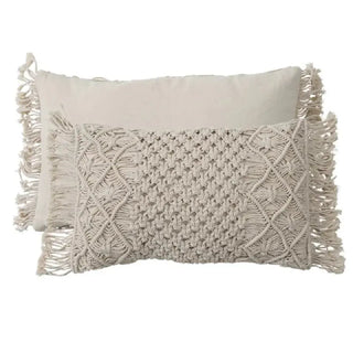 BohemianCottonClub Housse coussin macramé  