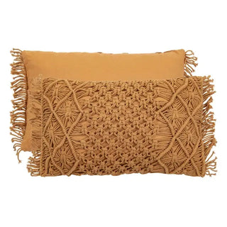 BohemianCottonClub Housse coussin macramé  B-30X50CM-30-50cm