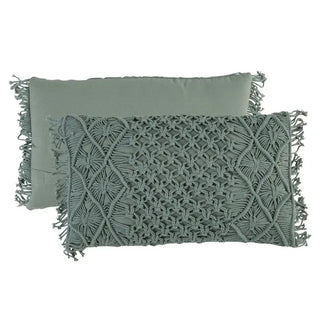 BohemianCottonClub Housse coussin macramé  C-30X50CM-30-50cm