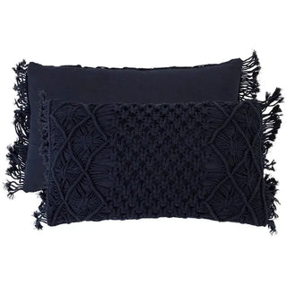 BohemianCottonClub Housse coussin macramé  F-30X50CM-30-50cm