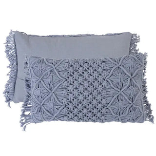 BohemianCottonClub Housse coussin macramé  G-30X50CM-30-50cm