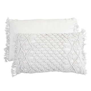 BohemianCottonClub Housse coussin macramé  H-30X50CM-30-50cm