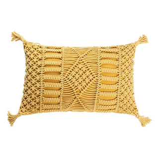 BohemianCottonClub Housse de coussin bohème macramé  E-30x50cm