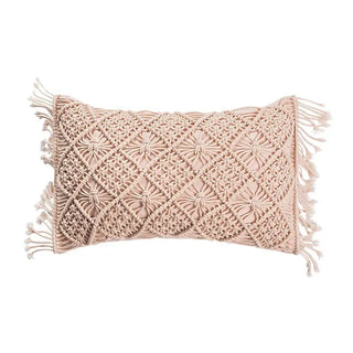 BohemianCottonClub Housse de coussin bohème macramé  F-30x50cm