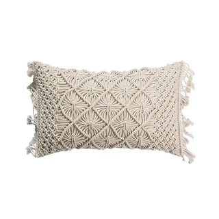 BohemianCottonClub Housse de coussin bohème macramé  G-30x50cm