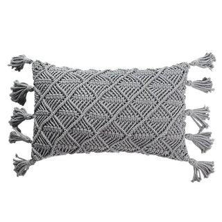 BohemianCottonClub Housse de coussin bohème macramé  H-30x50cm