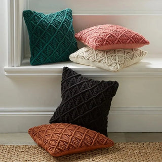 BohemianCottonClub Housse de coussin macramé  