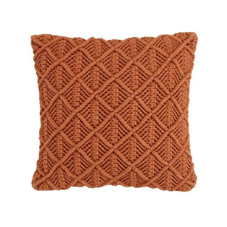 BohemianCottonClub Housse de coussin macramé  Orange-pink45x45cm-CHINA