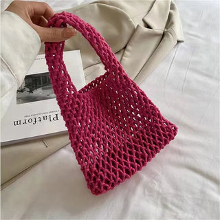 BohemianCottonClub Petit sac macramé  Rose-20x19cm