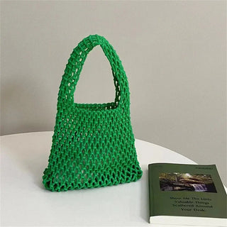 BohemianCottonClub Petit sac macramé  Vert-20x19cm