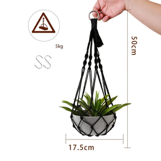 Double suspension pour plante en macramé