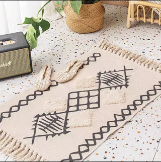 BohemianCottonClub Tapis macramé rectangulaire  R-60x90cm-United-States